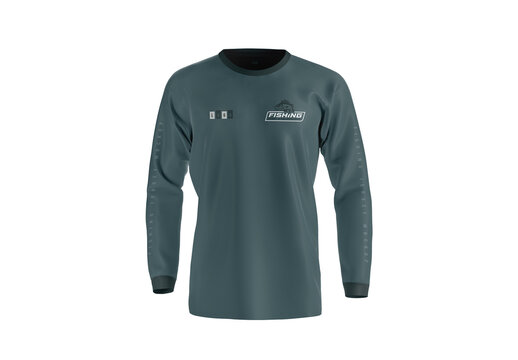 Fishing Shirt Mockup - Round Collar - Front View