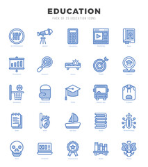 Education icons set for website and mobile site and apps.