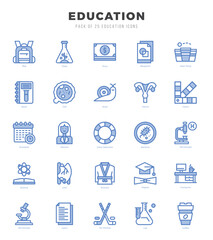 Education web icons in Two Color style.