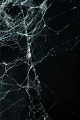 spider web isolated on black background. generative ai