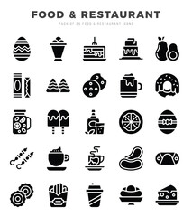Food and Restaurant icons set. Vector illustration.