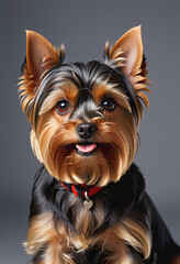 Fototapeta premium Half body Yorkshire Terrier dog portrait