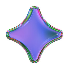 3d hologram abstract glass shape - 764272396