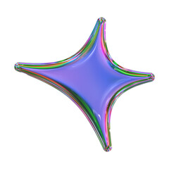 3d hologram abstract glass shape - 764272582