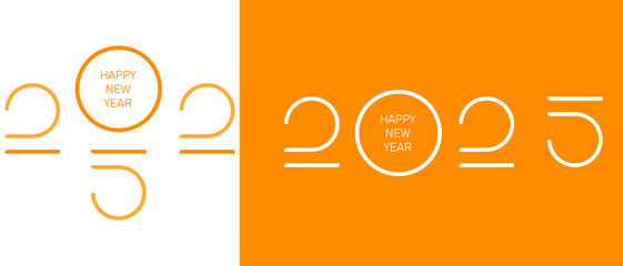 Happy New Year 2025 logo text design. 2025 number design template. Happy New Year 2025 symbol.	