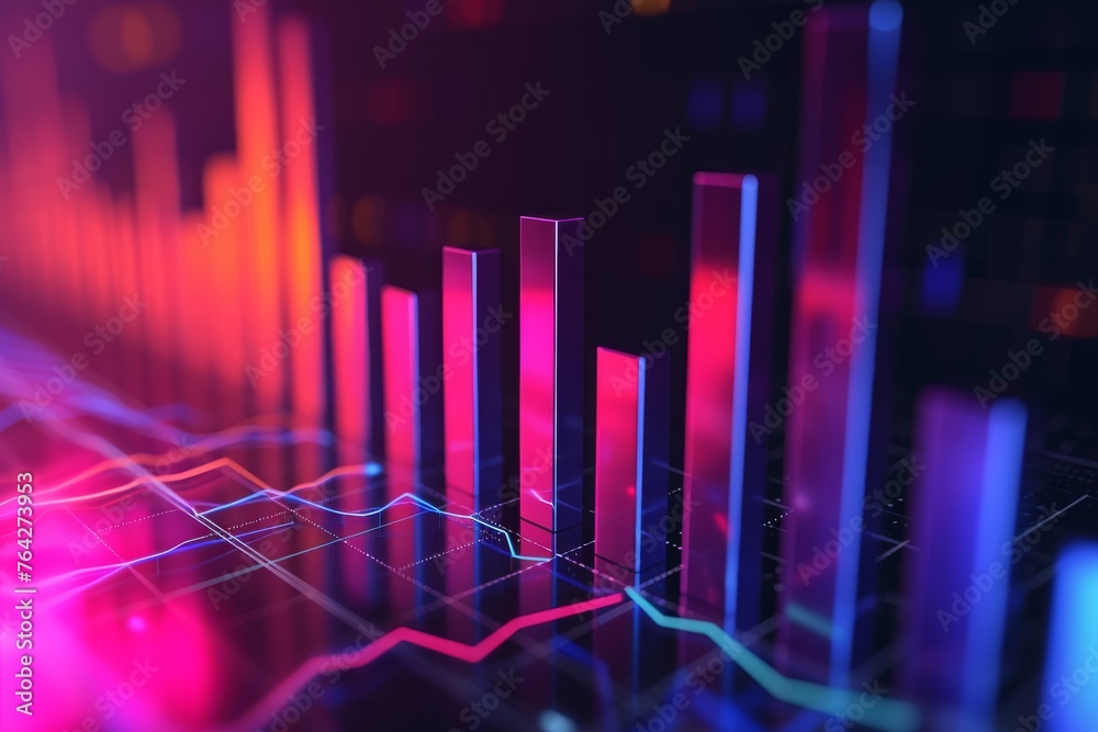 Poster a detailed view of a bar chart displayed on a computer screen, highlighting the visual representatio