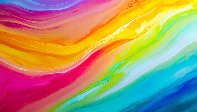 Bold and Bright: Abstract Painted Waves on Canvas