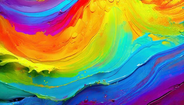 Colorful Marbled Waves: Abstract Acrylic Artistry