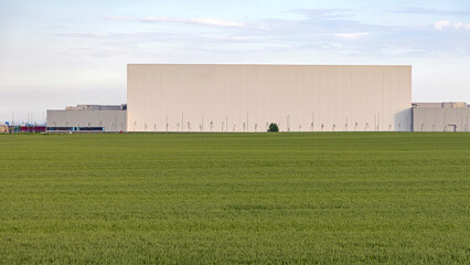 Modern Factory Building at New Industrial Park Green Field Investment
