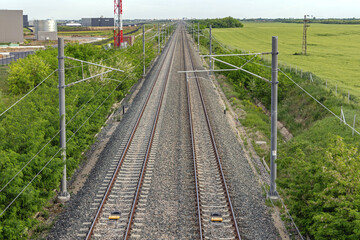 Double Tracks Straight Railway for High Speed Trains