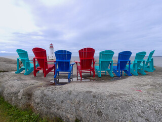 Adirondack Chairs Peggy's Cove - obrazy, fototapety, plakaty