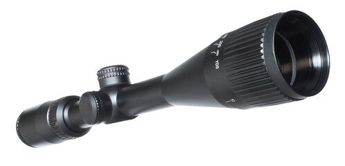Rifle scope with adjustable parallax and magnification
