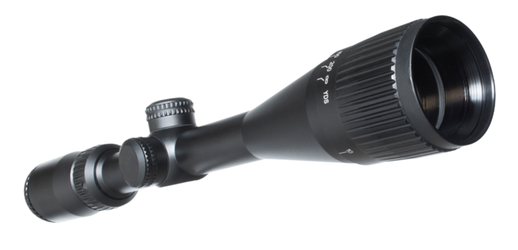 Rifle scope with adjustable parallax and magnification