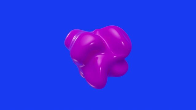 3d abstract morphing liquid sphere. Looping animation background. 