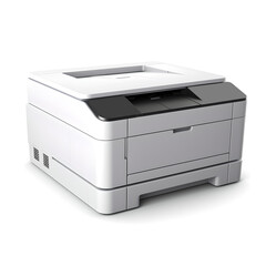 Modern multifunctional laser printer isolated on white background
