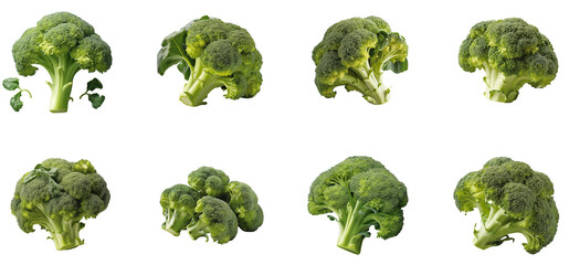 Set Of Broccoli With Transparent Background, Vegetables
