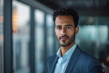 Fototapeta premium Stylish businessman in a corporate setting looking professional