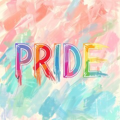 gay pride background with the word "PRIDE" , soft colors
