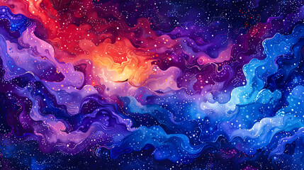 Starry galaxy and nebula, cosmic art, astronomy abstract background, deep space