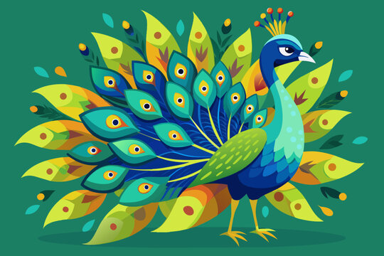 a bird peacock vector illustration 