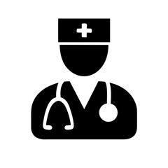 Doctor with stethoscope icon vector graphic element symbol illustration on a Transparent Background
