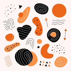 Compositions of vector spots, abstract figures.