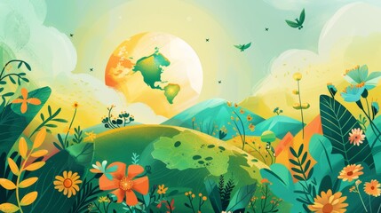 a modern illustration about of earth day 
