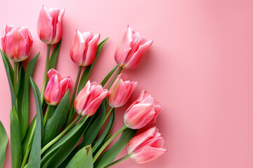 Obraz premium Romantic Pink Tulips: Capturing Spring's Beauty