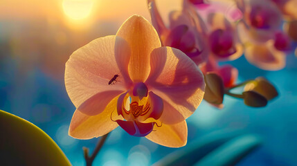 Exotic orchids in vibrant bloom, elegance and beauty in nature, colorful floral macro