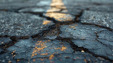 Yellow Line Painted on Roadside