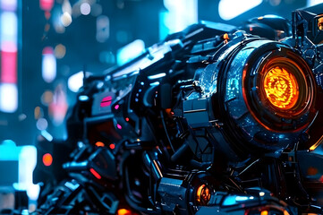 The Futuristic Mega War Robots And Hero, Mechanical warriors, Cybernetic heroes. - obrazy, fototapety, plakaty