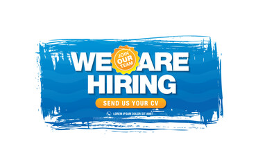 we are hiring banner layout design, vector illustration