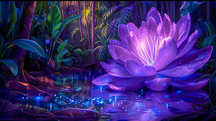 Zen lotus flower on peaceful pond, pink petals in tranquil water, artistic illustration