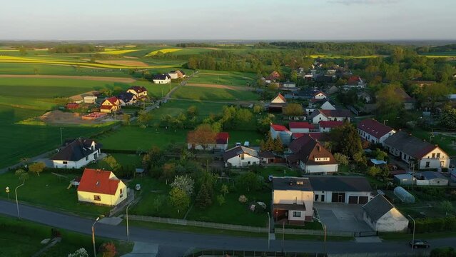 Beautiful Panorama Houses Zimna Wodka Aerial View Poland