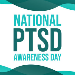 Obraz premium National PTSD awareness Day. June 3. Holiday concept. Template for background, banner, card, poster with text inscription