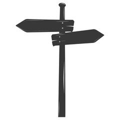 Silhouette steel directional signboard black color only