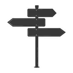 Silhouette steel directional signboard black color only