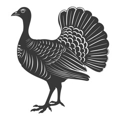 Silhouette Turkey Animal black color only full body