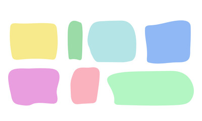 A set of colorful hand drawn text frames. Blank quotes A collection of doodle style frame templates. Colorful stickers