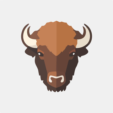 Download this premium flat icon of buffalo face fla