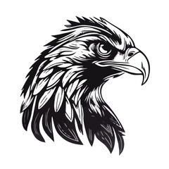 Eagle in cartoon doodle style. 2d illustration in l