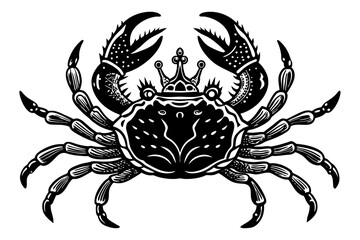 King crab silhouette vector art illustration