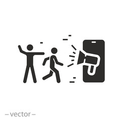 online promotion icon, loyalty or referral program, digital marketing, customer acquisition, flat symbol on white background - vector illustration eps10