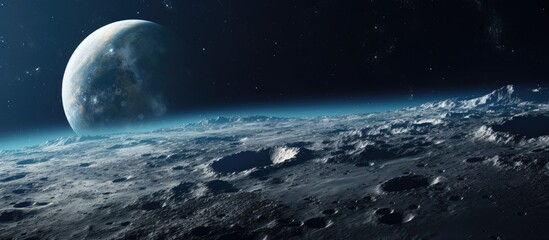 Incredible sight of the moon as seen from the lunar surface, offering a unique viewpoint