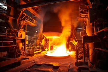 Illuminating the Night: A Fully Operational Basic Oxygen Furnace in a Steelmaking Factory