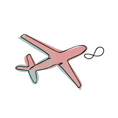 drawing illustration of airplane