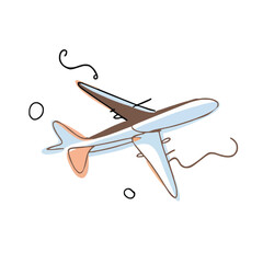 drawing illustration of airplane