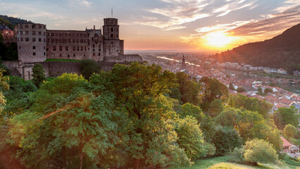 Heidelberg, landscape, sky, view, town, river, panorama, city, nature, travel, hill, countryside,...