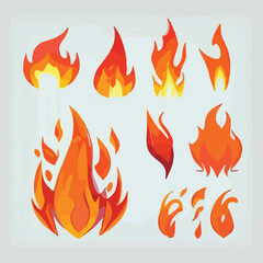 Fire animation sprite. Red and orange fire flame. f