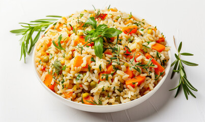 Delicious Veggie Pilaf: Fresh Greens and Tomatoes Infused with Flavor